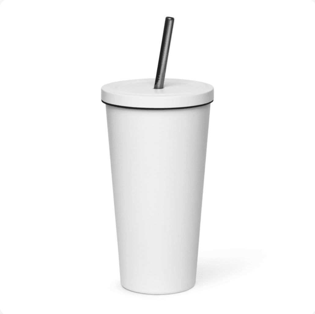 Flower Power Insulated Tumbler with a Straw