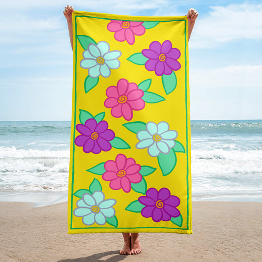 Flower Power Beach Towel