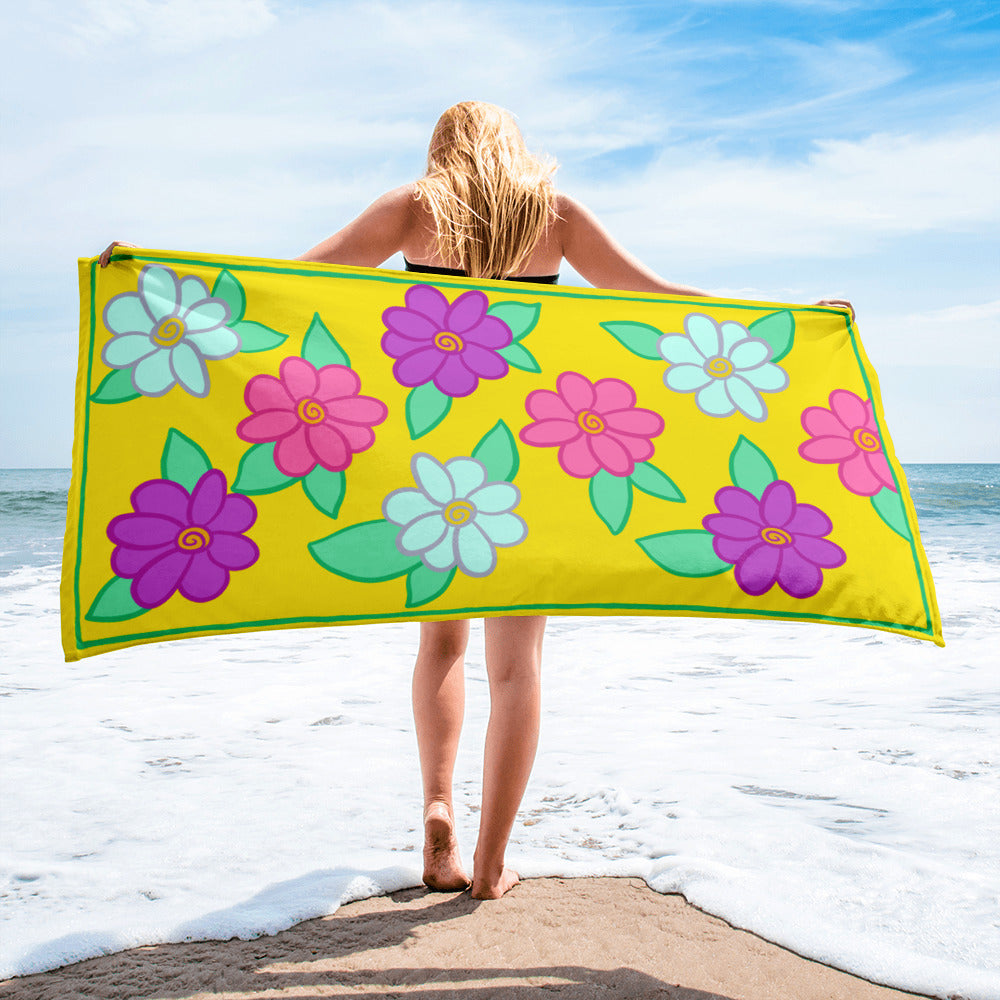 Flower Power Beach Towel