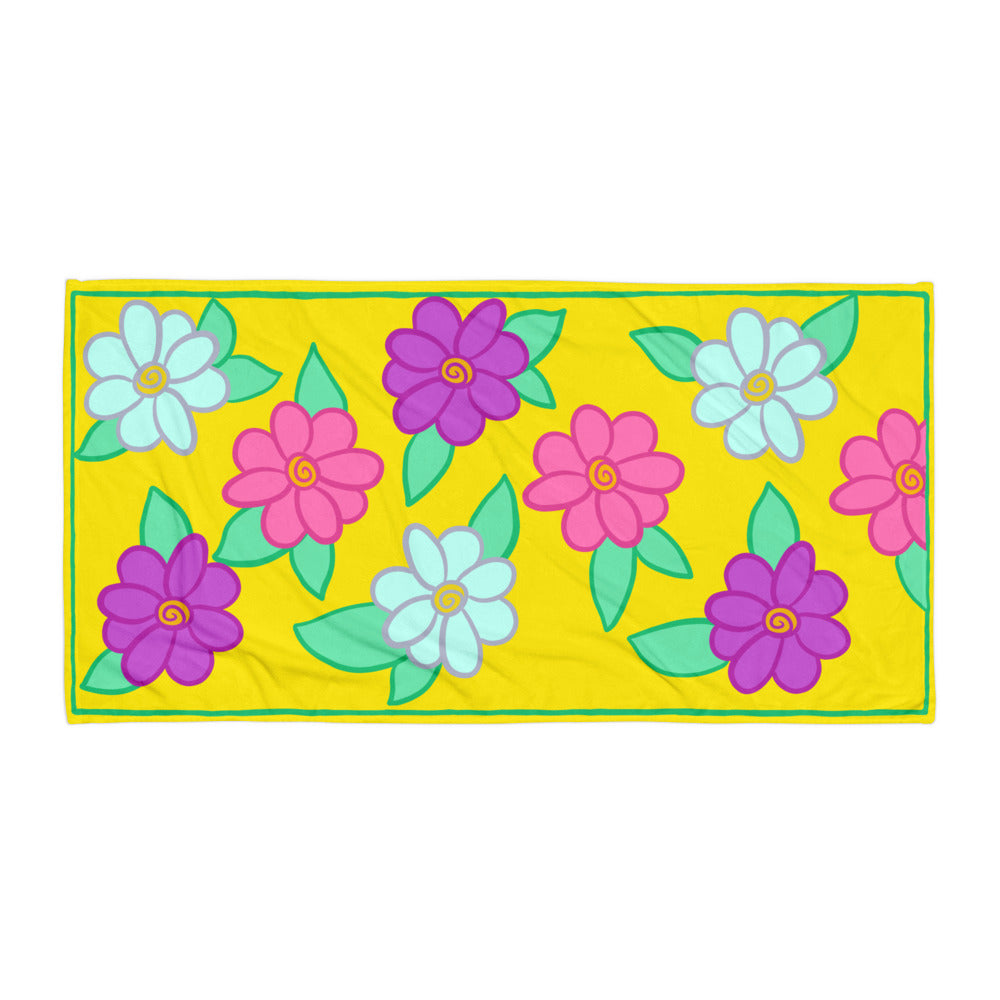 Flower Power Beach Towel